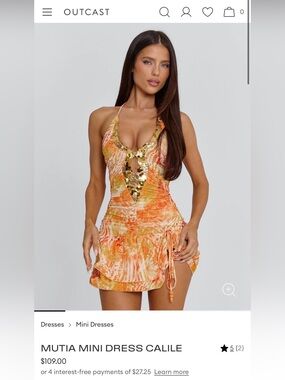 Outcast Mutia Mini Dress Orange